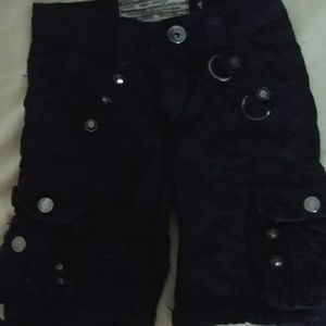 Black cargo type shorts